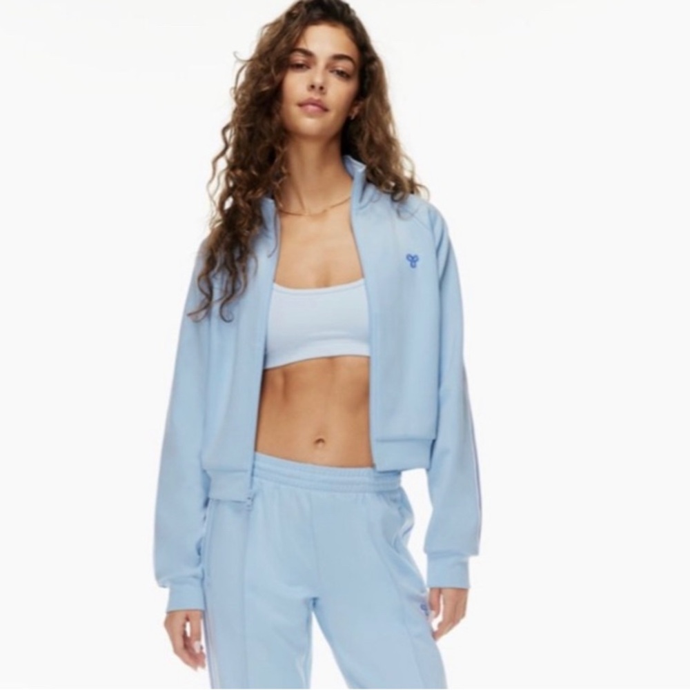 Aritzia Sky Blue Bomber new Cropped Active Athletic Jacket Sz S